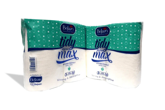 BeJaan Tidy Max 2-Ply Premium Kitchen Paper Tissue Rolls - TWIN